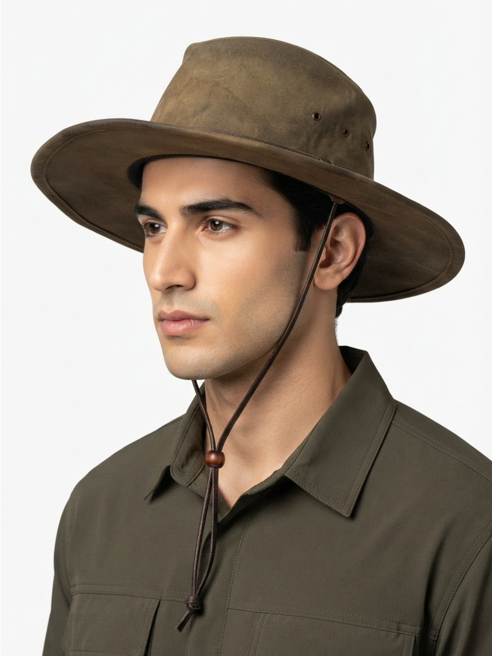 The Australian Outback Collection Bush Hat Chin Strap Canvas Brown XL